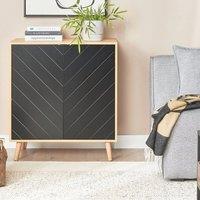 Wyld and Coco Nordic Living Sideboard - Black and Light Wood 2 Doors