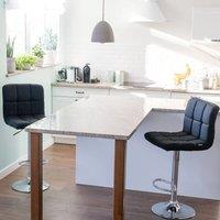 Wyld and Coco Black Fabric Swivel Kitchen Bar Stools Set of 2