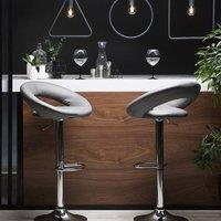 Wyld and Coco Grey Faux Leather Swivel Bar Stool - Gas Lift Height Adjustable