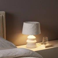 Wyld and Coco Handcrafted White Papier-mch Table Lamp Bedside