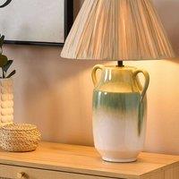 Wyld and Coco Lumora Table Lamp 53 cm Ceramic Ombre Base Green to White Natural