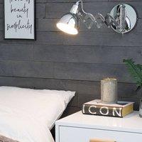 Wyld and Coco Set of 2 Silver Metal Swing-Arm Wall Lamps