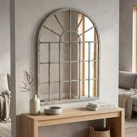 Garden Greatness Relica Rustic Arched Wall Mirror in Brown