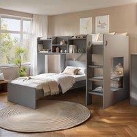 Flair Wizard L Shaped Bunk Bed in Grey | Size: Single