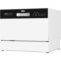 SIA Table Top Dishwasher, 6 Place Settings, 8 Programs, White - TTD6WH