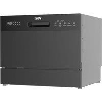 SIA Table Top Dishwasher, 6 Place Settings, 8 Programs, Black - TTD6BL