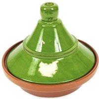Verano Spanish Ceramics Selena Hand Dipped Glaze Ceramic Kitchen Dining Cookware Tagine Dish (Diam) 27cm in Green