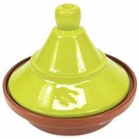 Verano Spanish Ceramics Selena Hand Dipped Glaze Ceramic Kitchen Dining Cookware Tagine Dish (Diam) 27cm in Lime