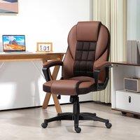 HOMCOM Executive Office Chair High Back Computer Chair with Armrests Brown