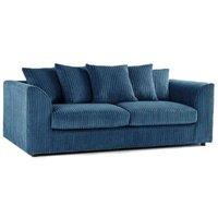 Bliss Furniture 3 Seater Scatter Back Sofa in Blue Jumbo Cord Fabric | Size: 3 Pack