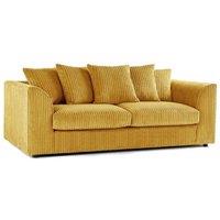 Bliss Furniture 3 Seater Scatter Back Sofa Soft Jumbo Cord Fabric in Mustard Colour | Size: 3 Pack