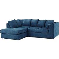 Bliss Furniture Left Hand L Shape Scatter Back Corner Sofa in Blue Jumbo Cord Fabric | Size: 4 Pack