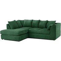 Bliss Furniture Left Hand L Shape Scatter Back Corner Sofa in Green Jumbo Cord Fabric | Size: 4 Pack
