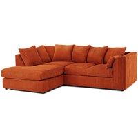 Bliss Furniture Left Hand L Shape Scatter Back Corner Sofa in Orange Jumbo Cord Fabric | Size: 4 Pack