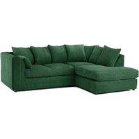 Bliss Furniture Right Hand L Shape Scatter Back Corner Sofa in Green Jumbo Cord Fabric | Size: 4 Pack