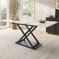 Merax White Marble Effect Extendable Dining Table