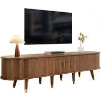 BTM 175 cm TV cabinet with sliding door & large storage, country style in Natural