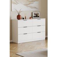 HD Designs Trega 6 Drawer Chest of Drawers 'Wide' Space Saving in White