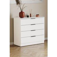 HD Designs Trega 4 Drawer Chest of Drawers Space Saving Bedroom in White