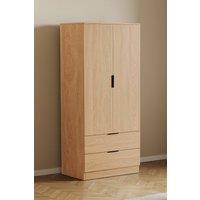 Home Discount Vida Designs Trega 2 Door 2 Drawer Wardrobe Clothes Hanging Rail MDF in Light Brown