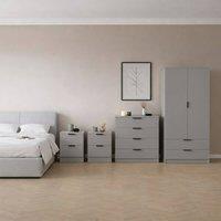 Home Discount Vida Designs Trega 4Pc Bedroom Set(2Dr Bedsidex2, 4Dr Chest, Wardrobe) in Grey