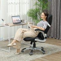 VINSETTO Fabric Office Desk Chair w/ Adjustable Height Tilt Function in Black