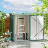 OUTSUNNY 3.3ft x 3.4ft Outdoor Storage Shed Steel Garden Shed w/ Lockable Door in Green