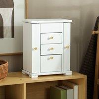 HOMCOM 4-Tier Large Jewellery Box with Mirror & 3 Drawers, White