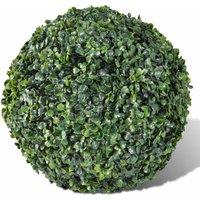 Berkfield Home Artificial Leaf Topiary Ball 27 cm Solar LED String 2 pcs