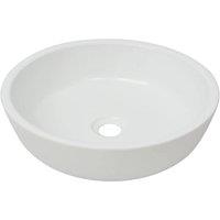 Berkfield Home Basin Round Ceramic White 42x12 cm