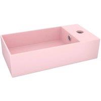 Berkfield Home Bathroom Sink with Overflow Ceramic Matt Pink