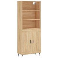 Berkfield Home Highboard Sonoma Oak 69.5x34x180 cm Engineered Wood in Light Oak