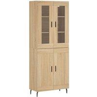 Berkfield Home Highboard Sonoma Oak 69.5x34x180 cm Engineered Wood in Light Tan