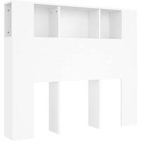 Berkfield Home Headboard Cabinet White 120x18.5x104.5 cm