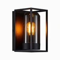 Nordlux Griffin Outdoor Wall Light Smoked Black Metal E27 IP44 Mains