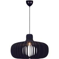 Nordlux Modern Indoor Pendant Light Black Wood E27 Slatted - Mains Powered, IP20