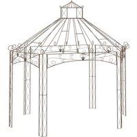 Berkfield Home Garden Pavilion Antique Brown 400x258x378 cm Iron | Size: 400 x 258 x 378 cm
