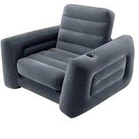 VOGREX Intex Inflatable Pull Out Sofa Chair Sleeper Sized Air Bed Mattress in Grey | Size: 100 cm x 60 cm