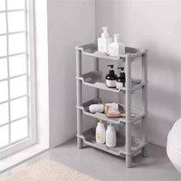 VOGREX 4 Tier Shower Caddy Corner Bath Shelf Storage Rack Organizer in Grey