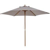 Nordara Outsunny 2.5m Wooden Garden Parasol Patio Sun Shade Umbrella in Grey | Size: 100 cm x 60 cm