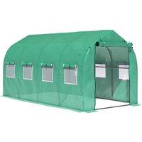 Nordara 4x2M Walk-in Polytunnel Greenhouse with Roll-up Zipped Door in Green | Size: 100 cm x 60 cm