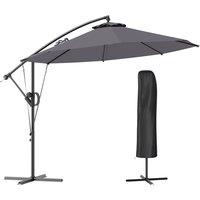 Nordara 3m Cantilever Banana Parasol UPF50+ Grey Shade | Size: 100 cm x 80 cm