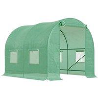 Nordara 2x2.5m Outdoor Grow House Polytunnel with Roll Up Door & Windows in Green | Size: 100 cm x 60 cm