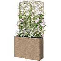Nordara Light Rattan Garden Planter With Trellis & Inner Liner in Brown | Size: 10kg