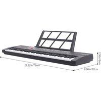 Nordara 61Key FullSize Electronic Digital Keyboard Teaching Piano in Black | Size: 100 cm x 15 cm