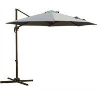 Nordara 3m Offset Cantilever Parasol Hanging Garden Umbrella in Grey | Size: 100 cm x 100 cm