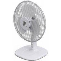 Nordara 12 Inch Oscillating Desk Table Stand Fan 3 Speed Adjustable Portable in White
