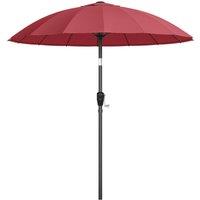 Nordara 2m Outdoor Garden Parasol 16 Fibreglass Ribs Hand Crank Red | Size: 100 cm x 60 cm