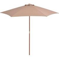 Berkfield Home Outdoor Parasol with Wooden Pole 270 cm Taupe in Beige