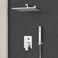 Nes Home Chrome Conceal Shower Mixer with Diverter Hand Held Shower Head Set in Silver